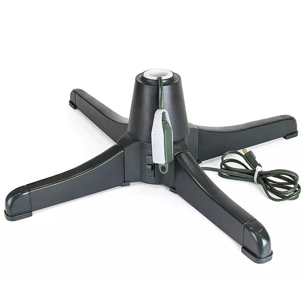 Soporte eléctrico para árbol de Navidad, base giratoria de 360° para árboles de hasta 7.5 pies y 80 libras, soporte ajustable para árbol de Navidad artificial para decoración de árbol de Navidad