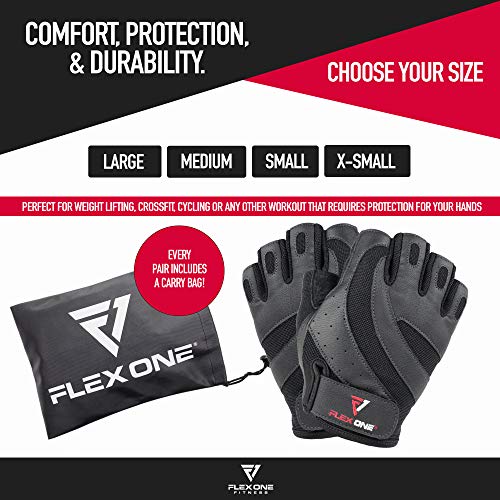 Flexone® Fitness Exercise And Lifting Gloves For Men, Women, Teens. Snug Fit Leather Stretches & Conforms To Hand For Luxurious Feel For Gym/Home Workouts, Weightlifting, Exercise And Crossfit. #TOP2