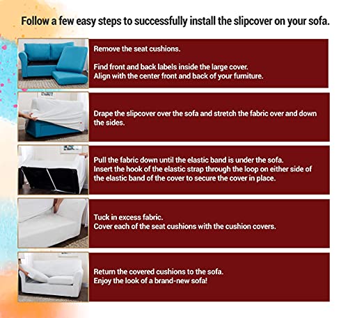 Finerfiber Velvet High Stretch 3 Piece Loveseat Slipcover | Thick Couch Cover For Pets | Couch Covers For 2 Cushion Couch | Furniture Protector For 2 Separate Cushion Couch (Loveseat, Grey) #TOP5