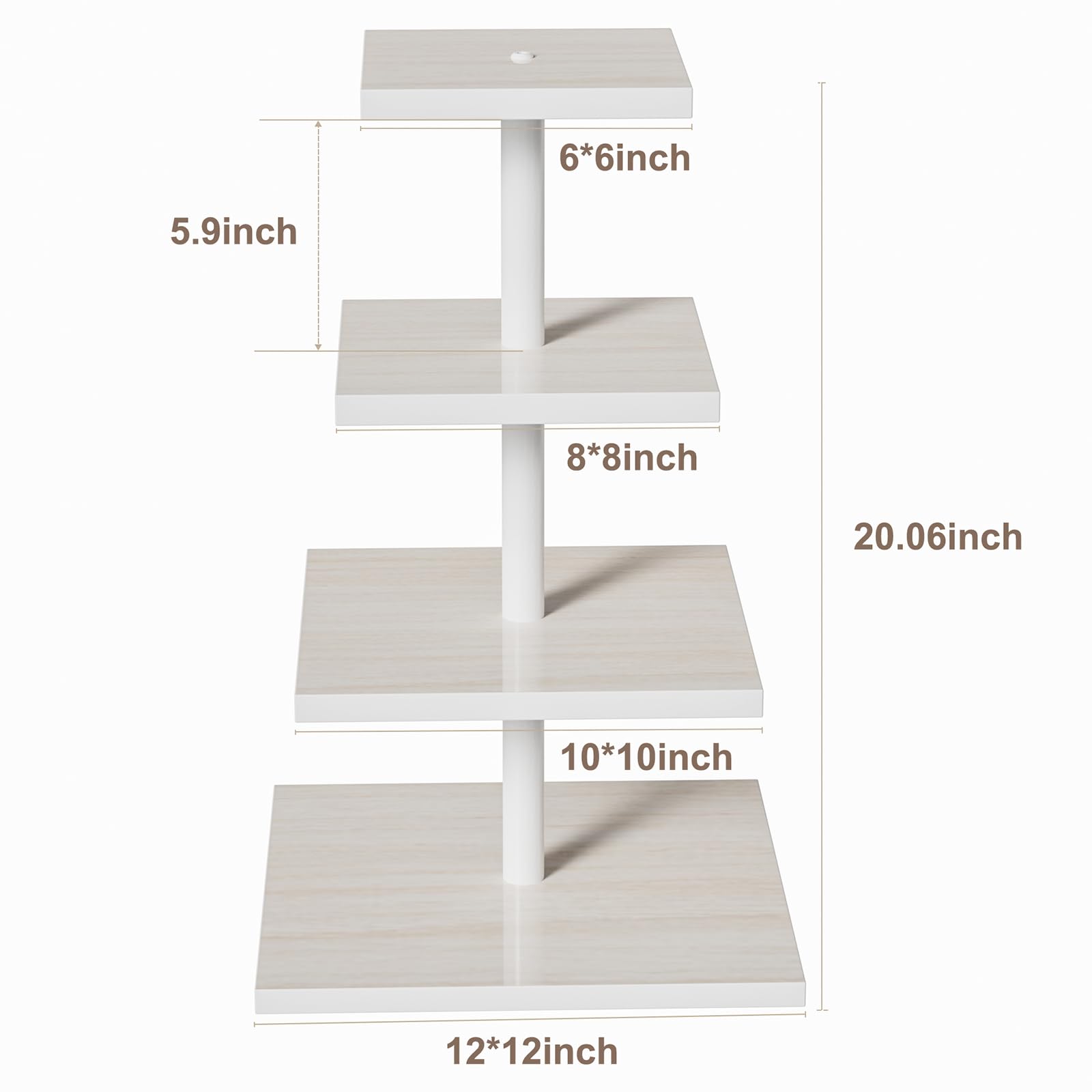 Cupcake Stand, Mingting 4 Tier Square Rustic Wooden Cupcake Stand-Tiered Cupcake Stands for Dessert Table Tea Party Birthday Wedding Farmhouse Decoration Baby Shower