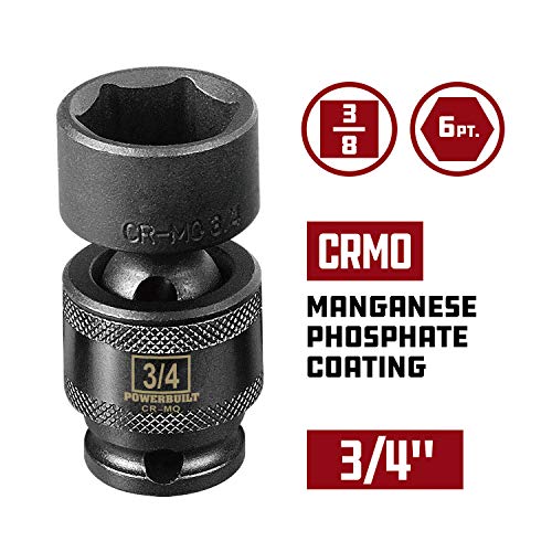 Powerbuilt 3/8" Drive 6 Pt. Sae Universal Impact Socket 3/4" - 647222 #TOP1