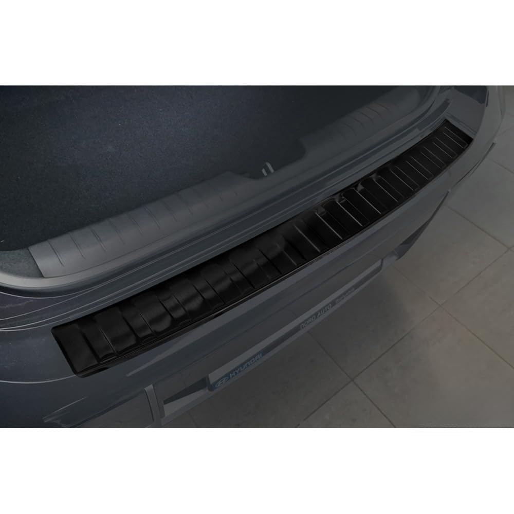 Avisa Stainless Steel Rear Bumper Protector compatible with Hyundai Ioniq 6 2022- - Black