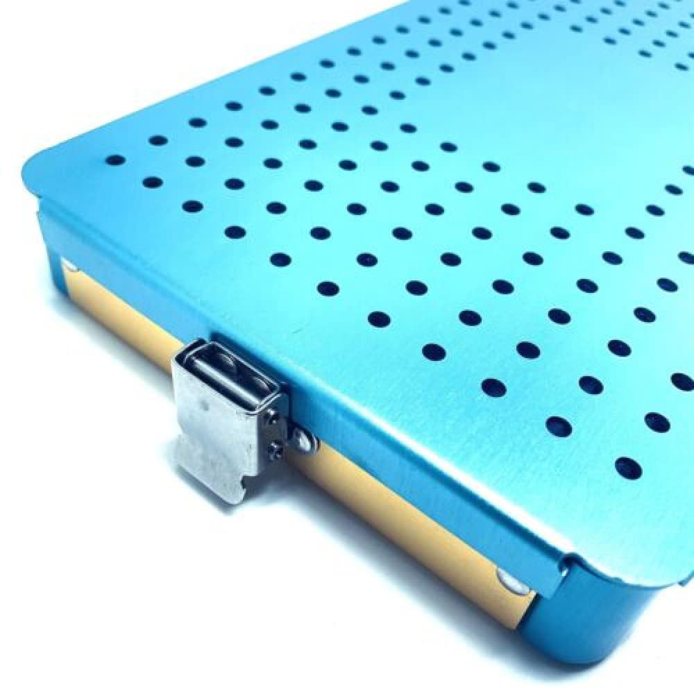 Caja de bandeja de esterilización de instrumentos quirúrgicos con estera de silicona, cesta ultrasónica de esterilización de desinfección de aluminio