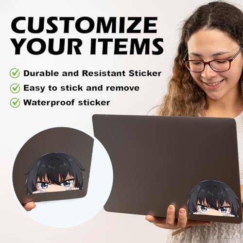 Image of Solo Leveling Peeker Anime Manga Decal Water Resistant Sticker Indoor Use Ideal for Laptop Window (Chibi Sung)