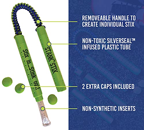 Glovestix StankStix Shoe Deodorizer Liquid Shoe Odor Eliminator, Formerly Called ShoeStix. Non-Toxic Odor Remover for Shoes, Boots, Smelly Gym Bags, Boxing, Lacrosse, Soccer & Hockey Gear, Green/Blue2