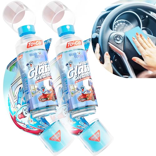 Gunk Getter - Travel Spray Bottle With Microfiber Cap - Glass Cleaner (2 Pack)