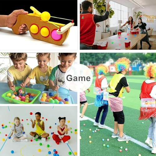 JEONDFG 60 Stück Tischtennisbälle, 40 mm bunte Tischtennisbälle, lustige Ping-Pong-Bälle, langlebig, bunt, Tischtennisball für Erwachsene und Kinder