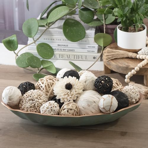 Image of ANDALUCA Black & White Decorative Balls Bowl Filler Bag with Orbs, Balls (Black)