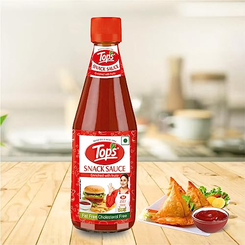 Image of TOPS Snack Sauce - 950 gm Glass Bottle |Made with the goodness of juicy hand-picked tomatoes| Cholesterol Free| Trans Fat-Free| No Added Colour