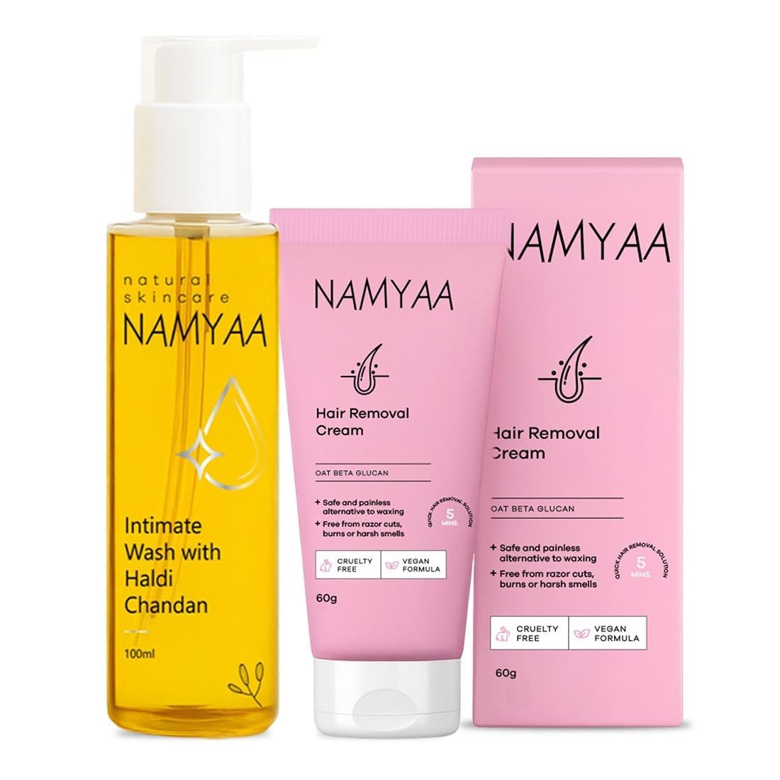 women Intimate Hygiene Care Set-Hair Removal Cream 60gm & Haldi Chandan Hygiene Wash 100Ml Pack Of 2 (2)