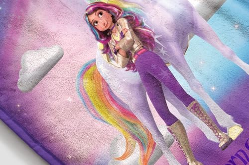 Image of Jay Franco Unicorn Academy Blanket for Girls - 46 x 60 Super Soft Fleece Throw Blanket, Plush Cozy Unicorn Bedding for Kids, Couch Bed & Travel, Machine Washable, Purple (Officially Licensed)
