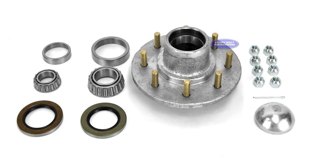 Sturdy Built Complete Trailer Hub Kit Galvanized 8 Bolt fits 6,000-7000 lb. axles