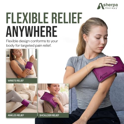 Image of Small Soft Ice Packs for Injuries Reusable - Hot and Cold Flexible Gel Ice Packs Reusable for Ankle, Hand, Wrist, Head Pain Relief - 5 inch x 10 inch - 2PK - Purple