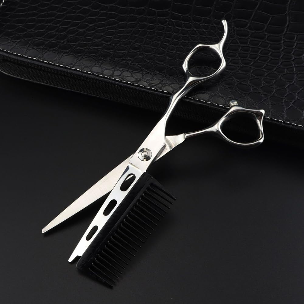 Forbici per tagliare i capelli, forbici per capelli rimovibili in acciaio JP440c professionali da 6 pollici con pettine, forbici da taglio per barbiere, forbici da parruc(