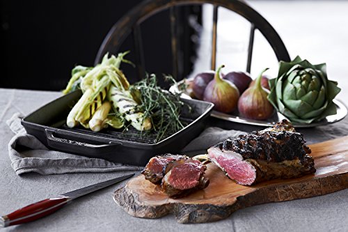 STAUB Gusseisen Grillpfanne mit 2 Griffen, 23 cm, Emaille-Beschichtung, Induktion u. Backofen, Graphit-Grau – Ansicht 6