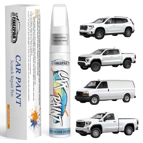 Image of Summit White /Interstellar White(GAZ /WA8624) Touch Up Paint for GMC, Exact Color Match Car Paint Scratch Repair Remover Pen Kit Fix Vehicle Chips and Automotive Nicks Scuff