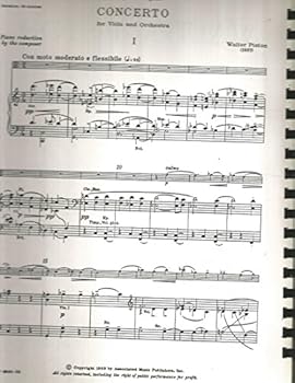 Walter Piston Concerto for Viola & Orchestra (1957) Reduction for Viola & Piano