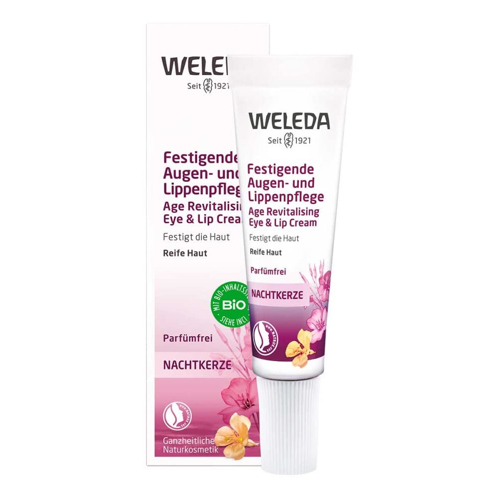 WELEDA Bio Nachtkerze Festigende Augen und Lippenpflege, revitalisierende Naturkosmetik Gesichtspflege zur Minderung tiefer Falten und Schwellungen im Gesicht (1 x 10 ml)