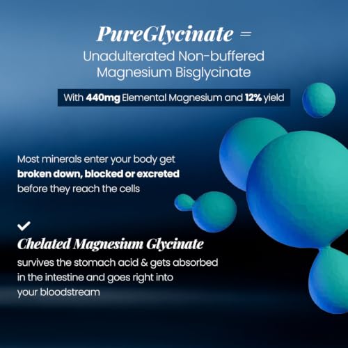 Image of GNC Magnesium PureGlycinate 3666 mg | 100% Pure & Non-Buffered | 440mg Elemental Magnesium, 100% RDA | Up to 80% Absorption | Deep Restful Sleep, Stress Recovery | 90 Tablets
