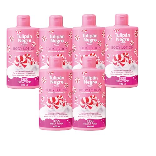 TULIPÁN NEGRO, PACK 6 UDS. BODY LOTION FRESA Y NATA 400 ML
