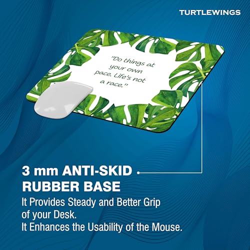 Image of TURTLEWINGS | Mousepad | Inspirational Quote Mousepad - 22x18 cm, 3mm Thick | Abstract Design Non-Slip Rubber Base | Office, Study & Gaming Use | Premium Smooth Surface 2 (Design 06)