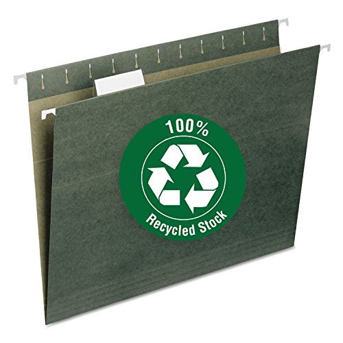 Dossiers suspendus vert Letter rigides avec onglets 1/5 pour classement durable