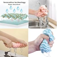 21 Pack Kitchen Towels Dish Towels Microfiber Cleaning Cloths – Ultra-Soft, Absorbent & Reusable 10" x 10" Lint Free Cloths Microfiber Cleaning Rags Reusable Washcloths for Furniture, Car, Tea, Bowl. — image 5