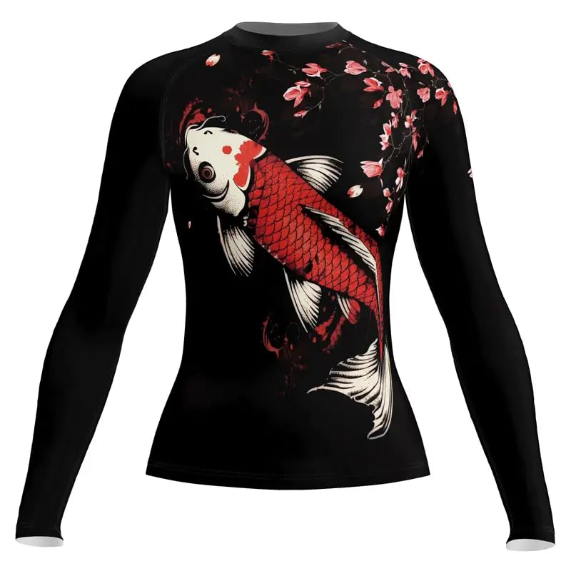 Samurai Jiu Jitsu Rash Guard Long Sleeve Grappling Compression Shirt for MMA BJJ Grappling Training
