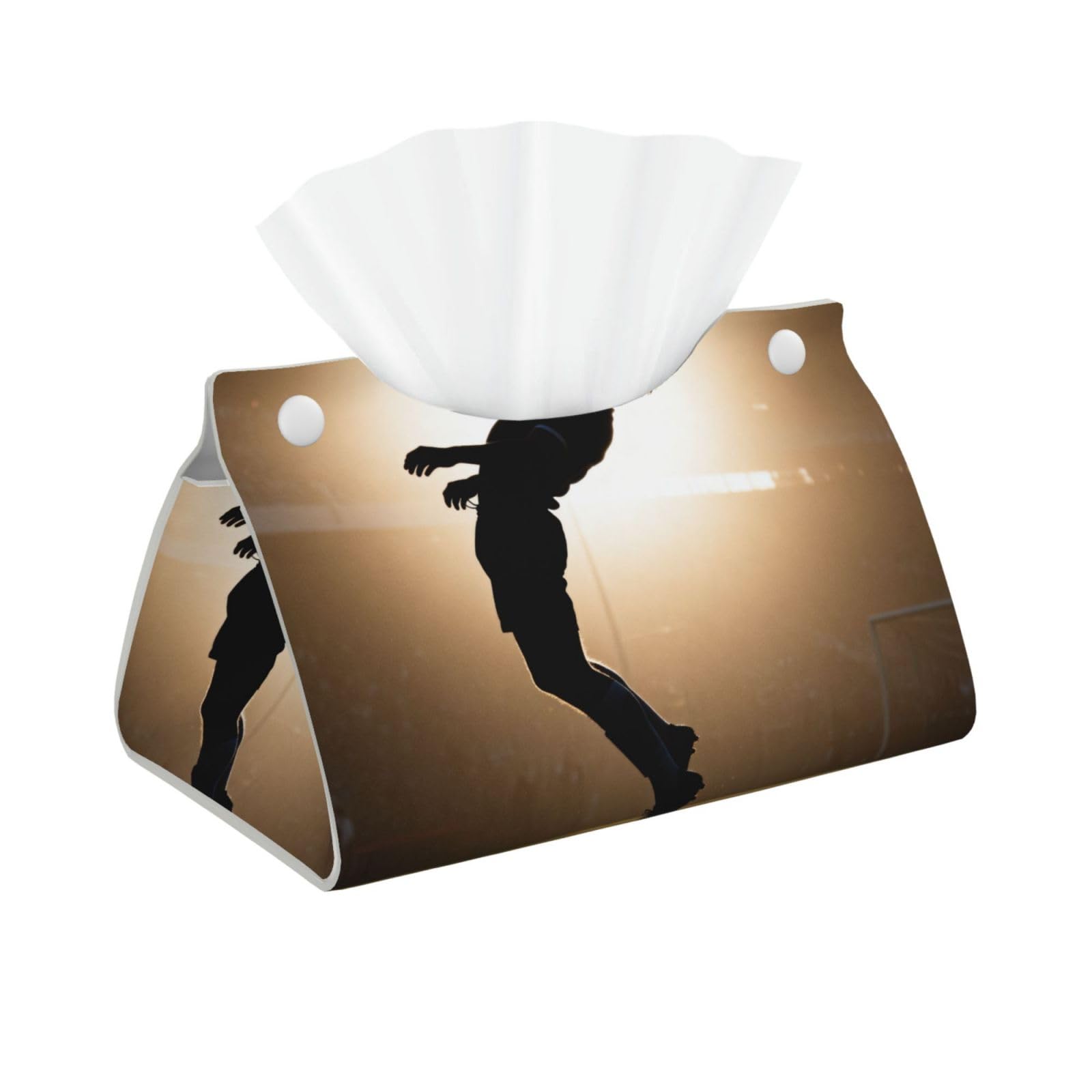 Header Jump Action Long Leather Tissue Box Cover-Waterproof PU Leather Tissue Holder for Bathroom, Decorative Rectangular Tissue Case