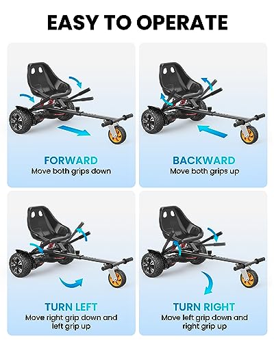 Gyroor K2 Hoverboard Go Kart Attachment For Kids & Adults, Adjustable Frame Length Hoverboard Seat Attachment For 6.5 Inch 8 Inch 10 Inch Hoverboard Self Balancing Scooter thumb #5