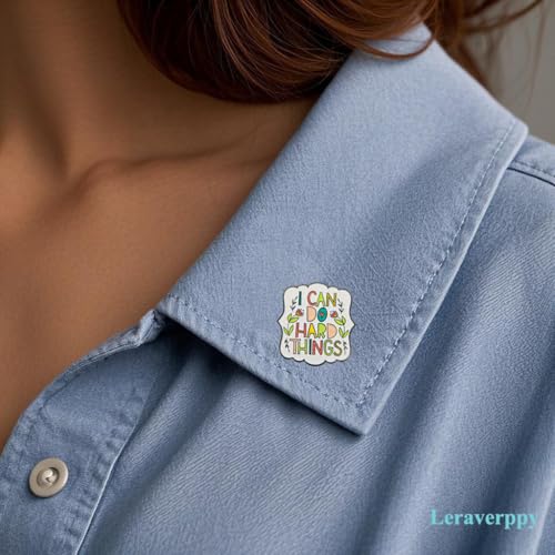 Image of Enamel Pin,I Can Do Hard Things Lapel Pin,inspirational Badge,Gift For Teens Student Friends Family Interns Colleague,DIY Decor,Canvas Bag Backpack Denim Jacket Jeans Collar Shirt Accessory