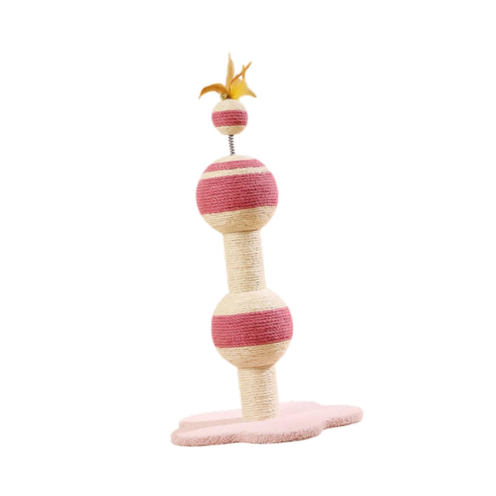 Tiragraffi verticale per gatti con campanello, gioco interattivo, progettato, stabile, in sisal, per gatti felici, tiragraffi da interno per con