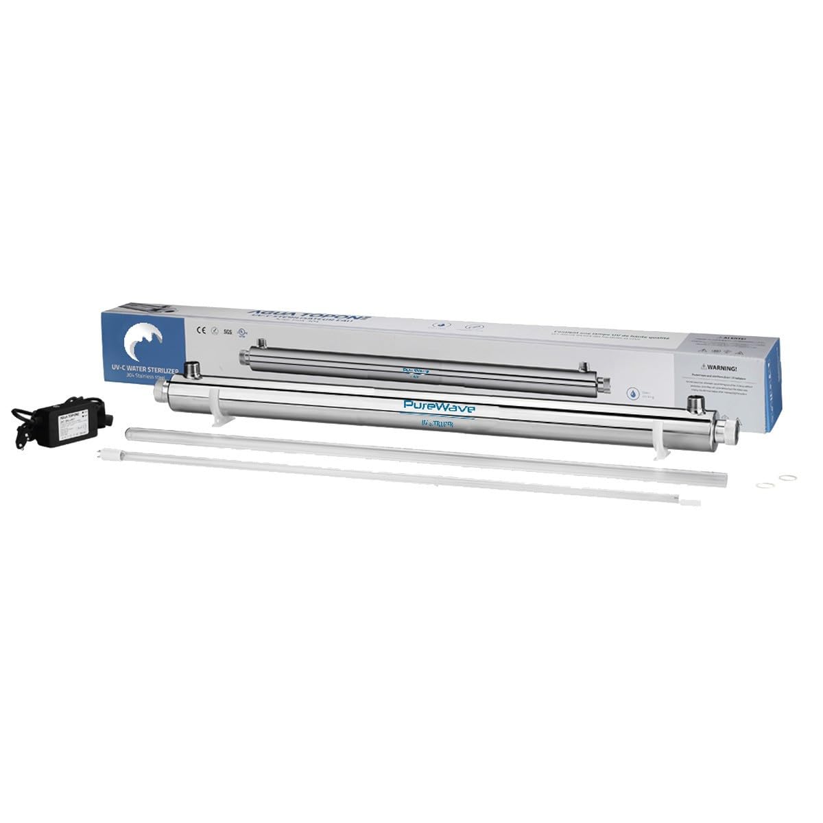 PureWave Esterilizador de Agua Ultravioleta de 25W Bombilla Desineo 1,8 m3/h