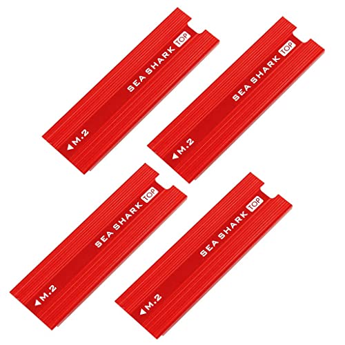 FLAMEER 4枚セット ニウム ヒートシンク M.2 SSD用 放熱板 サーマルパッド付き 赤