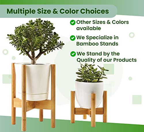 Zpirates Plant Stand Indoor - Bamboo Wood, Full Adjustable, Holds 8 10 And 12 Inch Planter Pots For Plants And Flowers #TOP7