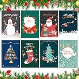 TENGWA 8 Piezas Postales Navidad con Sobre Tarjeta Regalo de Año Nuevo Sobres Lindo Estilo Cómico (Tamaño Plegado 12,5 * 8,5 cm) para Expresar Sinceros Saludos y Agradecimientos Navideños