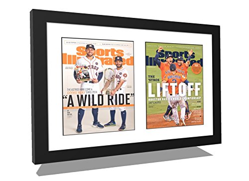 Creativepf [1420Bk-W] Double Magazine Frame Holds Up To 1/8-Inch Thick Media Measuring 8 By 10 1/2-Inches, White/Black Core Matting With Installed Hangers (Measure-Your-Magazine) #TOP6