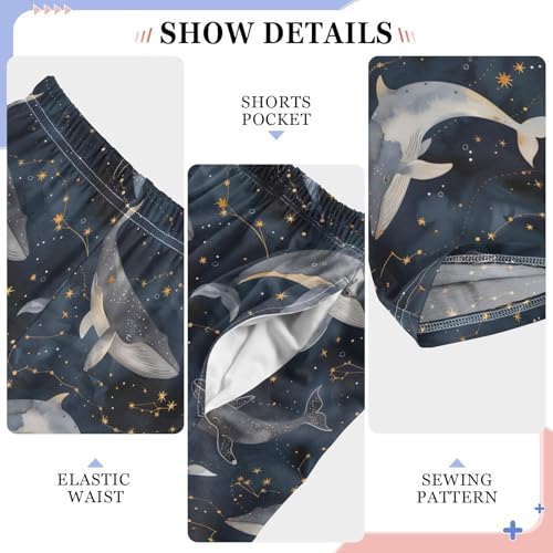 Cartoon Universe Whale Pajama Pants Lounge Sleep Pants Elastic Waist Long Pajama Bottoms with Pockets for 6-14 Years4