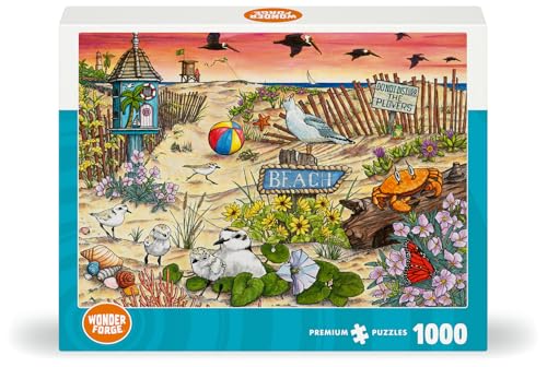 Wonder Forge Don't Disturb The Plovers 1000 Piece Jigsaw Puzzle for Adults | Unique, Perfectly-Fitting Pieces | Fun, Vibrant Imagery | Amazon Exclusive - Thumbnail 2