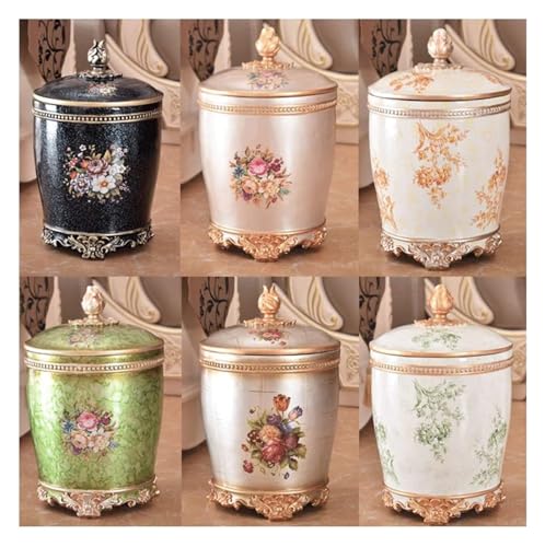 Poubelles avec couvercle et seau de rangement en résine pour la maison - 3
