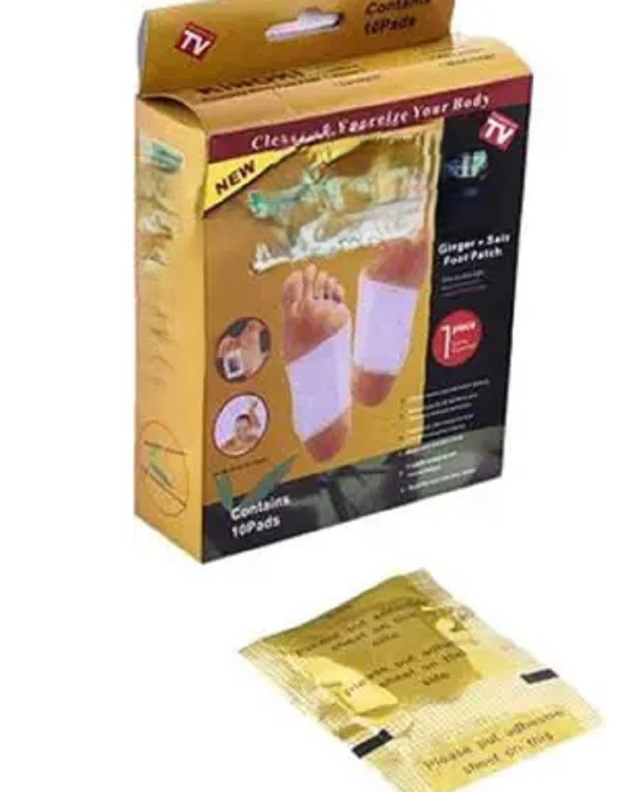 Foot Patches with Ginger, Bamboo, Salt, Vinegar, Herbal Pads for Deep Cleansing, Pain Relief, Foot, 10 Count-image-22