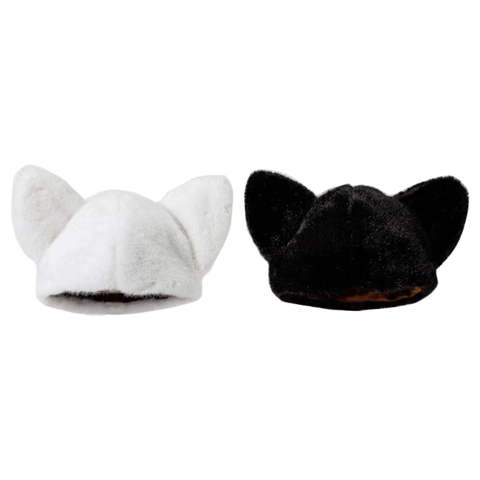 Gorros De Punto para Sombrero Tejido Beanie Gorro De Gorro De Invierno con Forma De Oreja De Gato Grueso Que Protege La Oreja para Niñas