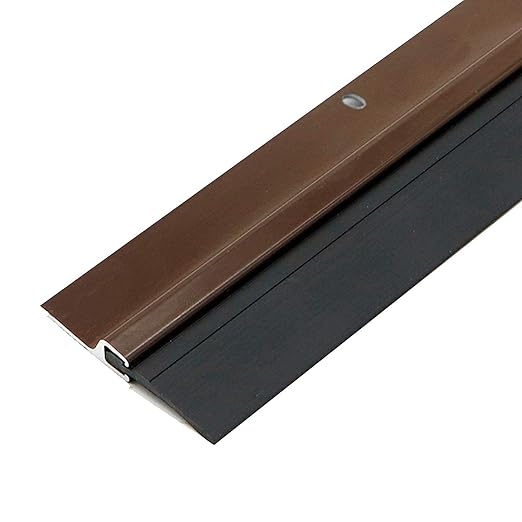 MMT 36x1.5 Door Seal Bottom with Carbon Metal Seal Strip + Rubber Insulation | Door Stopper, Weatherproof, Soundproof, Anti Rust, 10 Year Life, All Door Type | Brown Color with Carbon Screws (1Pcs)