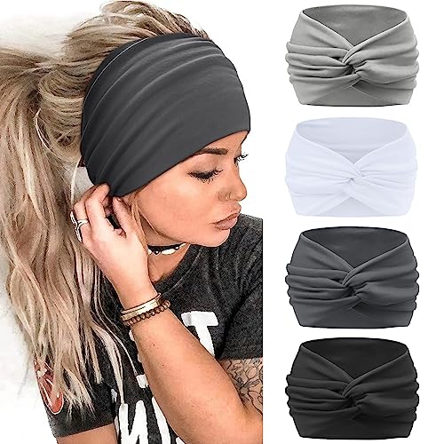 Bandanas Pour Femme KUKUPOW - Lot De 4 Couleurs - 22x10,5 Cm - Polyester élastique