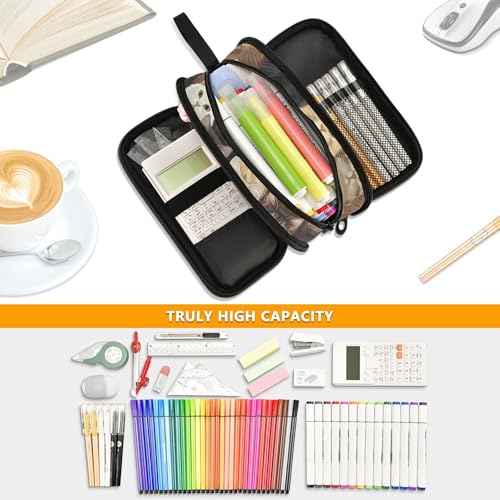 Image of Fisyme Vintage Cute Cats Pencil Case Large Capacity Pen Box Makeup Pouch Holder Organizer Stationery Bag for School Office College Traval