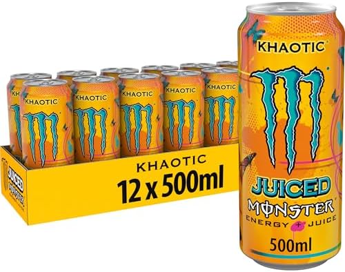 Monster Energy Khaotic Juice, Energy Drink - Pack of 12 500 ml Ca...