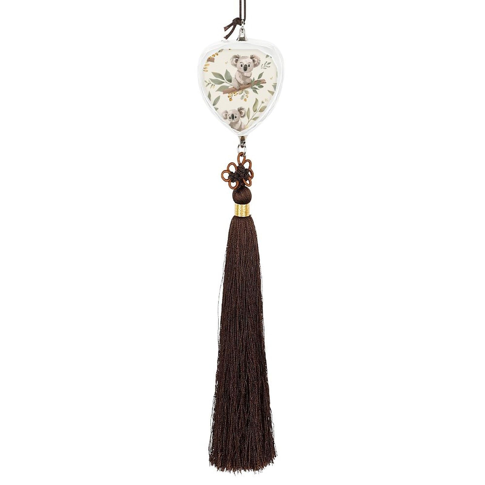 Crystal Car Pendant Charms Love Crystal Rear View Mirror Charms Leaves And Koala Auto Hanging Interior Ornament Pendant Car Interior Accessories for Women Men Auto Decor