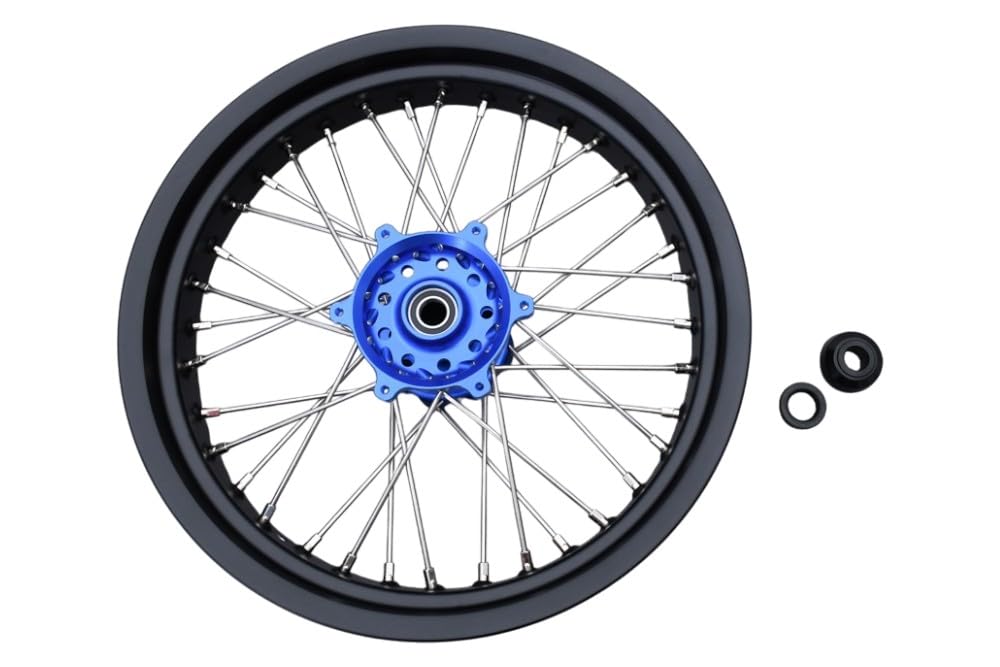 avdb -motocykl szprychowe koło/przednia felga 3,5'' x 17'' kompatybilna z YAMAHA WRF 450 WR450F 2006-2018, WRF 250 WR250F 2006-2019 Supermotard (niebieski)
