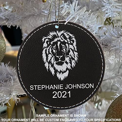 Miniatura 2 de LaserGram Personalized Christmas Ornament, World's Greatest Grandpa, Faux Leather, Custom Laser Engraved Gift Idea (Round Shape, Black with Silver)