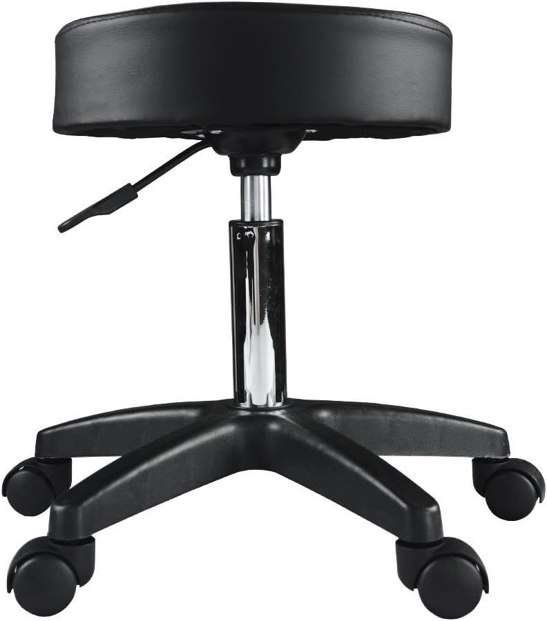 EACHPOLE Supportive Adjustable Hydraulic Rolling Swivel Stool for Massage and Salon Office Facial Spa Medical Tatoo Chair Cushion & Wheels – Extra Large, APL1533
